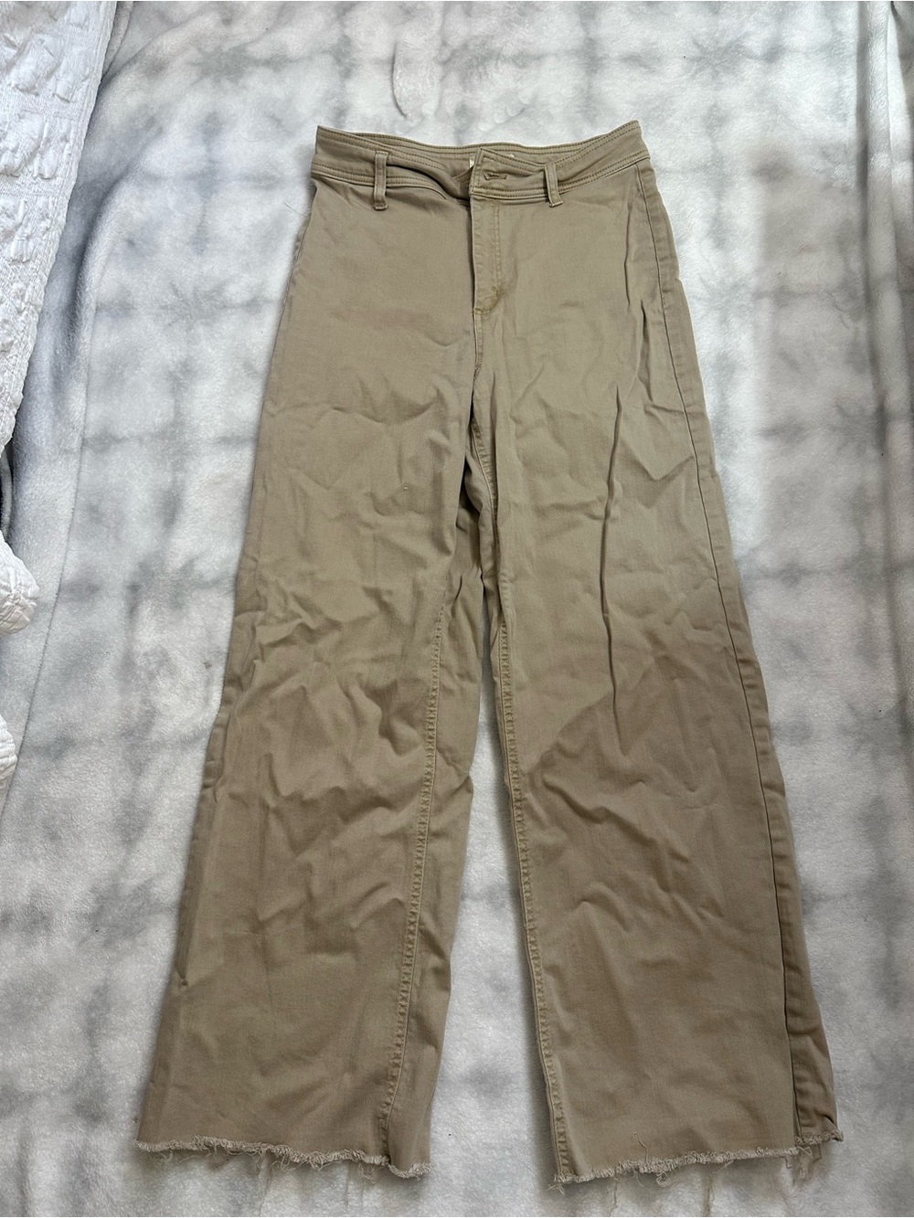 Oat New York Men's Wide-Leg Chinos - Khaki